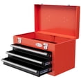 thumbnail image 1 of Portable Toolbox Perfection: 3 Drawer Tool Chest with Metal Latch for Garage, Household, Warehouse, Red Finish, 1 of 6