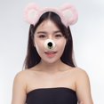 thumbnail image 6 of Yvsxxv 1Set Pink Bear Ear Nose Tail Bow Tie Headband Party Accessories, 6 of 7