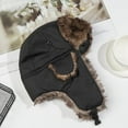 thumbnail image 5 of Men Women Trapper Fur Russian Ushanka Winter Cap Winter Hats Ski Hat COFFEE, 5 of 8