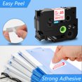 thumbnail image 5 of GREENCYCLE 3PK Compatible for Brother TZe-252 TZ-252 TZ252 TZe252 TZe P-touch Tape 24mm 1'' Laminated Red on White Label Tapes, 5 of 6