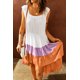 thumbnail image 4 of ABPHQTO Vestido a media pierna con cuello cuadrado y bloques de colores de niveles altos y bajos multicolor para mujer, 4 of 5