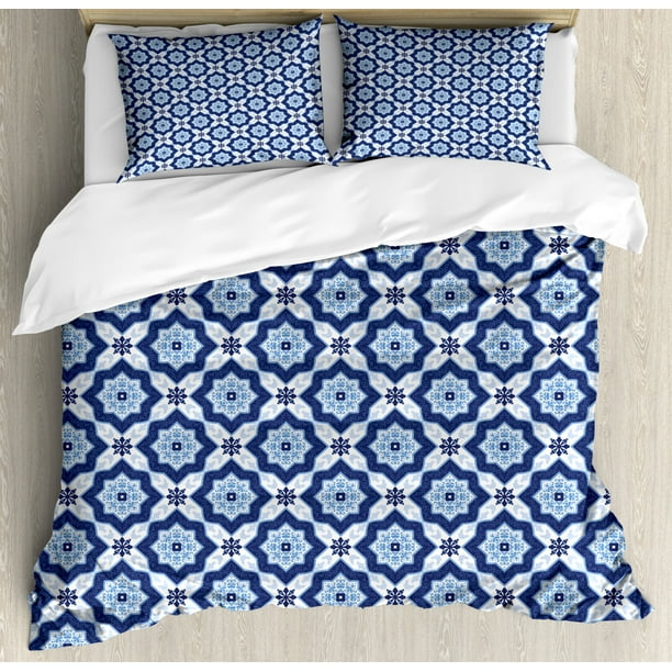 Indigo Duvet Cover Set Ethnic Oriental Moroccan Ancient Tiles Like Image Fl Details Decorative Bedding With Pillow Shams Dark Blue Turquoise And White By Ambesonne Com - Dark Blue Indigo Bedding Indigo Duvet Cover Set Ethnic Oriental Moroccan Ancient Tiles Like Image Fl Details Decorative Bedding With Pillow Shams Dark Blue Turquoise And White By Ambesonne Com - Dark Blue Indigo Bedding