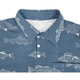 thumbnail image 2 of Unique Baby Boys Daddy and Me Matching Fish Pattern Polo Shirt (XLr, Blue), 2 of 4