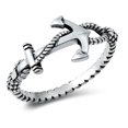 thumbnail image 1 of Ornate Nautical Anchor Rope .925 Sterling Silver Band Jewelry Female Male Unisex Size 9, 1 of 4