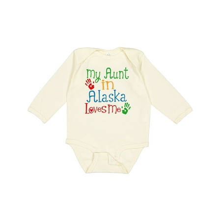 

Inktastic My Aunt in Alaska Loves Me Nephew Gift Gift Baby Boy or Baby Girl Long Sleeve Bodysuit