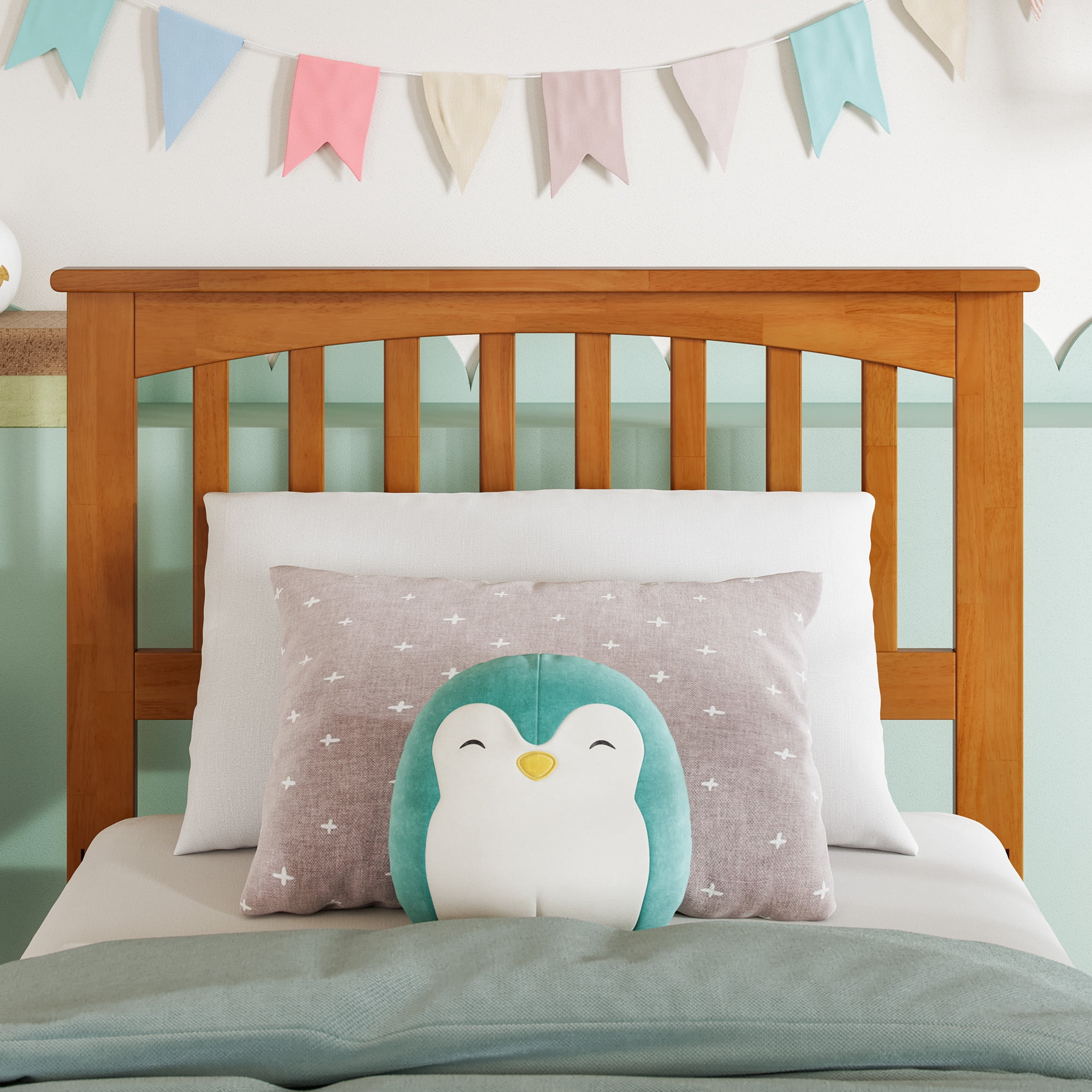 AFI Mission Twin Solid Wood Headboard, Light Toffee