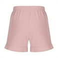 thumbnail image 6 of Diufon Linen Shorts for Girls Summer Casual Elastic Waisted Short Pants Ruffle Hem Beach Shorts with Pockets, 6 of 7