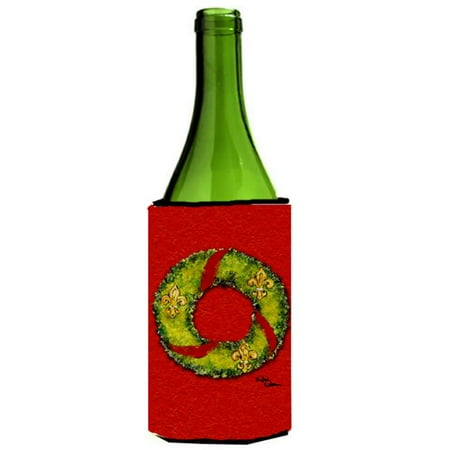 

Christmas Wreath Fleur De Lis Wine bottle sleeve Hugger