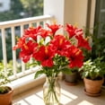 thumbnail image 5 of Faux Silk Hibiscus Flowers Artificial Tropical Flower Stems Table Centerpiece for Vase Wedding Home Decor 2-Pack Red, 5 of 7