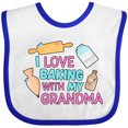 thumbnail image 3 of Inktastic I Love Baking with My Grandma Girls Baby Bib, 3 of 4