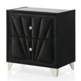 thumbnail image 3 of FOA Sakan 5pc Black Fabric Bedroom Set-Queen+2 Nightstands+Dresser+Mirror, 3 of 22