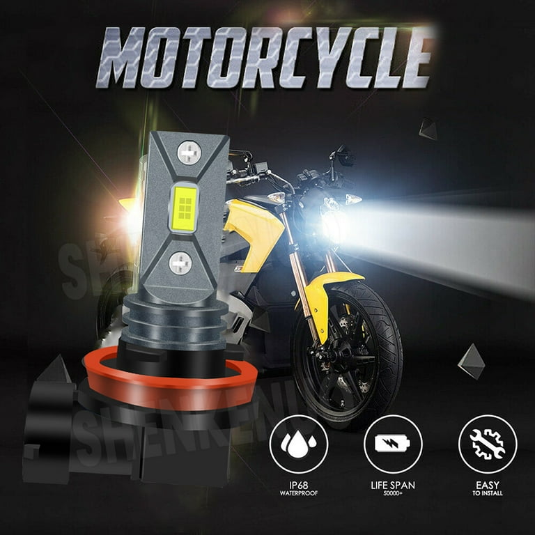 H11/H9 LED Headlight Bulbs 6000K White for 2010-2023 Kawasaki ZX