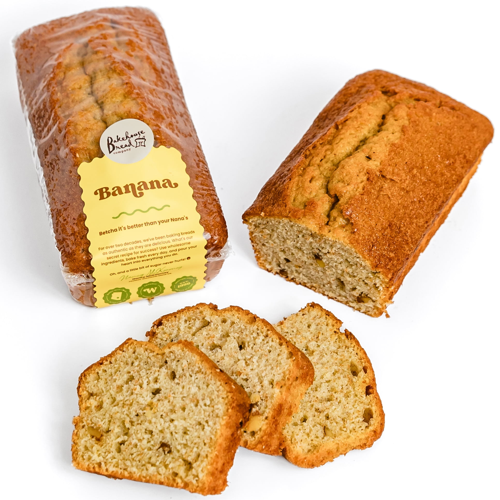 Bakehouse Bread Company Fresh Banana Bread 14oz, Regular Size Shelf Stable Loaf