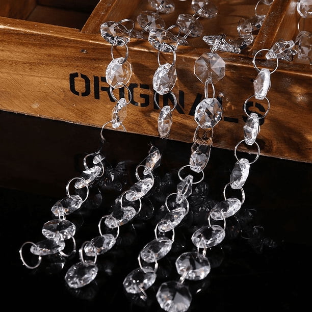 Cortina de cuentas octogonales de cristal, cortina para puerta de porche, sala de estar, partición, accesorios de iluminación, cortina con acabado de cristal