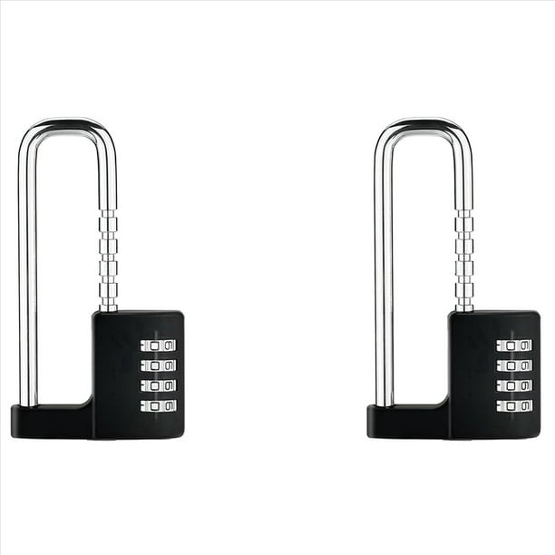 2X Candado de CombinacióN para Exteriores, Candado Resistente Al Agua con CóDigo, Candado Ajustable Multifuncional, Negro