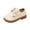 Beige, variant on Toddler Girls Dress Shoes Eyelet Hook and Loop Flat Shoes Party Wedding Uniform Shoes Full Closed Mary Jane Shoes