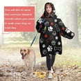 thumbnail image 4 of Wearable Oversized Blanket,Paw Prints and Bones Wearable Blanket Hoodie for Adults,Cozy Hooded Blankets with Super Pockets,Super Warm Fuzzy Pullover for Women & Men, 4 of 6