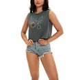 thumbnail image 2 of ATHLECHIC Women 's Casual Crew Neck Sleeveless Basic Tank Top L Dark Gray Print, 2 of 5