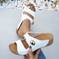 thumbnail image 2 of KIJBLAE Women's Minimalist Round Toe Thick Sole Wedge Sandals, Open Toe Casual Beach Slippers for Vacation White 39, 2 of 9