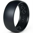thumbnail image 2 of Rinfit Silicone Wedding Rings for Men; Silicone Wedding Bands Men, 2-Ring Pack; Black. Set#89, 2 of 5