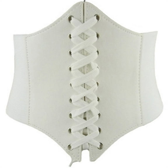 Aunavey Women’s Elastic Costume Waist Belt Lace-up Tied Waspie Corset Belts Bustiers