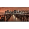 thumbnail image 2 of Frank, Assaf 14x9 Black Ornate Wood Framed with Double Matting Museum Art Print Titled - Manhattan skyline with groynes, 2 of 4