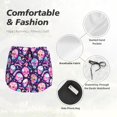 thumbnail image 4 of Balery Skull mushroom colorful cute Pantalones cortos deportivos para mujer con forro y dos bolsillos, elásticos, para entrenamiento, gimnasio, yoga-X-Large, 4 of 7