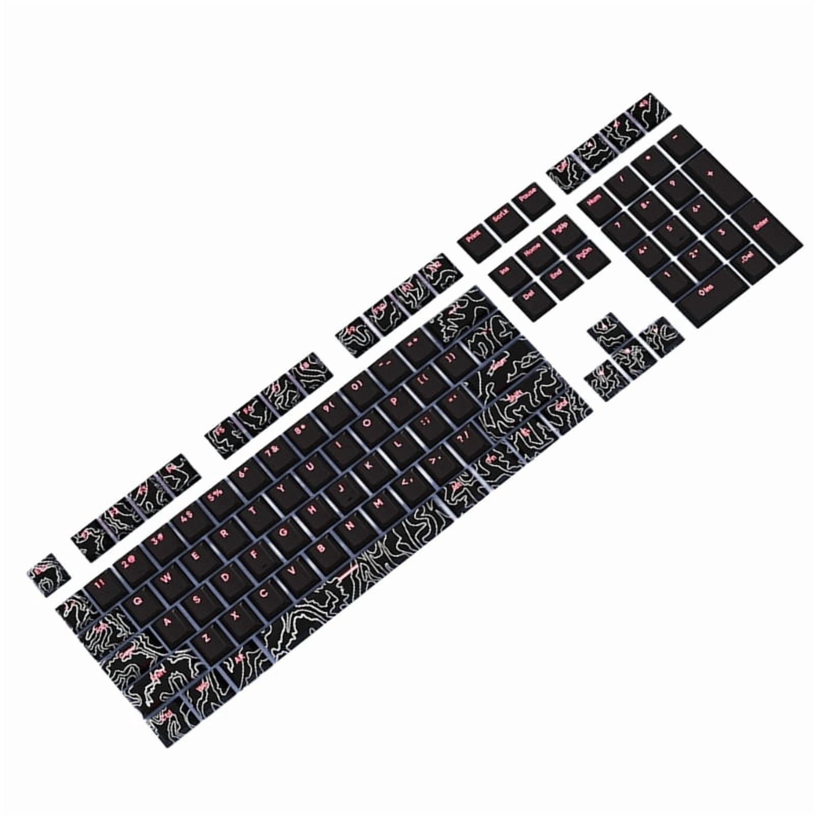108 Keys PBT Dye Sublimation Keycaps Line White Front Print Backlit Shine Through Keycaps for M Keyboard