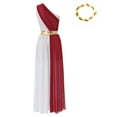 thumbnail image 5 of YiZYiF Toga Costume for Women's Egyptian Greek Roman Queen Cosplay Halloween Carnival Party Dress Burgundy-A XXL, 5 of 6