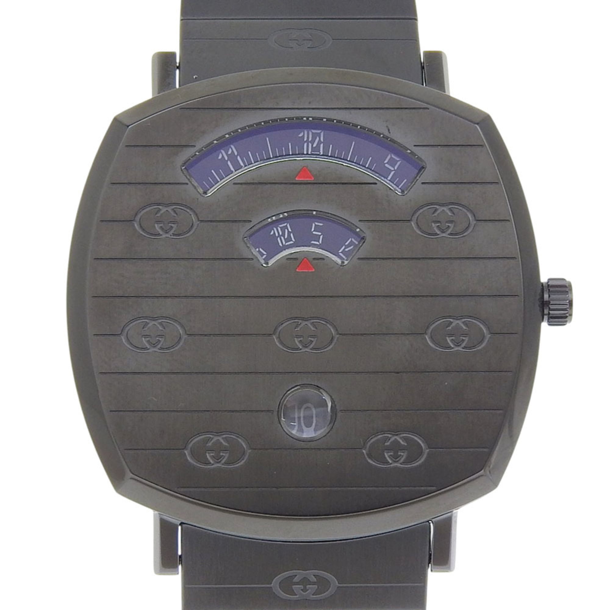Gucci G-Chrono XL Steel Chronograph Black Dial Quartz Men Watch