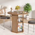 thumbnail image 7 of Fsbecl Modern Farmhouse Round Dining Table, Small Kitchen Table for 2, Walnut, 7 of 7