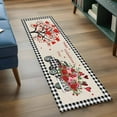 thumbnail image 4 of Valentine's Day Washable Area Rug 2 x 6 ft Love Tree Roses Truck Black Plaid, Soft Non Slip Rugs Stain Repellent Indoor Felt Carpet for Living Dining Room Bedroom Home Office, 4 of 9