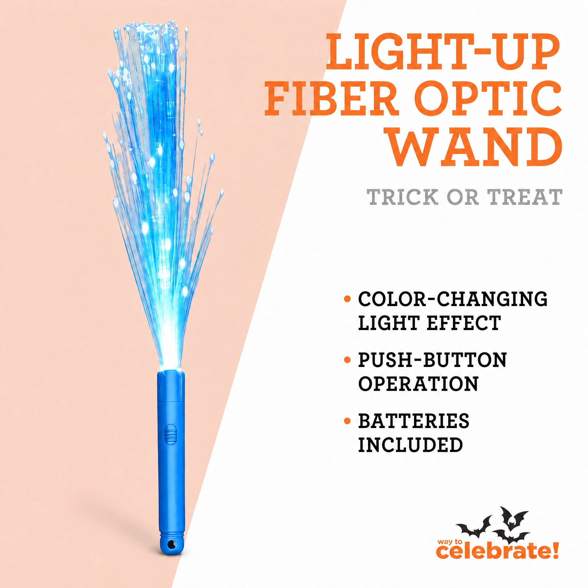 Light-Up Fiber Optic Wand, Blue, Halloween by Way To Celebrate