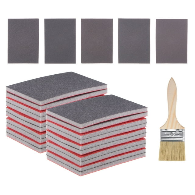 Uxcell 21 Pcs Bloques de Lijado 800-2000 Grit 70 x 100mm Esponjas de Lijado Húmedo y Seco para Muebles
