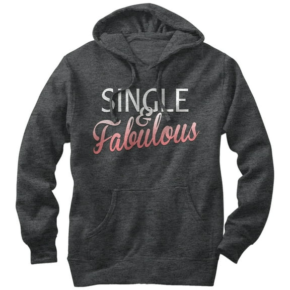 Men's Lost Gods Single and Fabulous  Pull Over Hoodie Charcoal Heather X Large