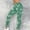 Green, variant on Women's High Waisted Yoga Pants Fashion Imitation Denim Printed Tight Leggings Elastic Athletic Workout Pants Black S