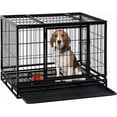 thumbnail image 6 of Wangbujianwang 42-inch Dog Crate Cage, Heavy Duty Kennel with Plastic Tray and Double Doors, Foldable Metal Pet Crate for Large Dogs, 6 of 7