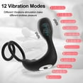 thumbnail image 2 of XBONP Remote Control Male Anal Plug Vibrator Prostate Massager with Vibrating Rings Men Vibrating Butt Plug Sex Toy Black, 2 of 6