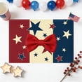thumbnail image 3 of 250th Anniversary USA Flag Element Linen Placemat, "America" Star & Fireworks Design Patriotic Placemat Decor for 4th of July Independence Day(18x12"), 3 of 5