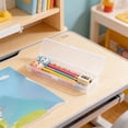 thumbnail image 4 of BUTASY Plastic Pencil Case, Large Capacity Clear Pencil Box, Stackable Pen Storage Organizer for Office, College & Classroom Supplies, 4 of 6