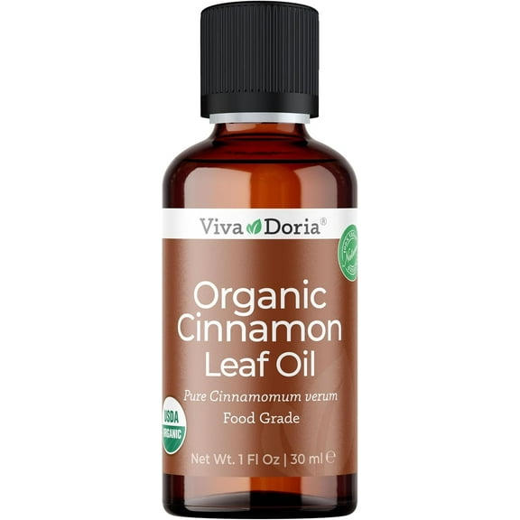 Viva Doria Organic Ceylon Cinnamon Leaf Essential Oil, 100% Pure, Natural, Undiluted, Food Grade, 30 ml (1 Fluid Ounce)