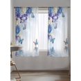 thumbnail image 5 of Sheer Curtains 72 Inches Long, Blue Purple Floral Semi Sheer Curtains Light Filtering Window Treatment, Ombre Butterflies Modern Art Spring Privacy Voile Drapes for Living Room Bedroom 52x72 Inch, 5 of 7