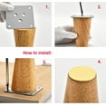 thumbnail image 7 of Wooden table legs, wooden feet, furniture feet, sofa feet with mounting plates & screws for cabinet, sofa, coffee table, TV cabinet and other furniture legs, 7 of 7