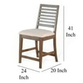 thumbnail image 5 of Yael Counter Height Stool Set of 2, Ivory White, Light Brown Wood, 5 of 7