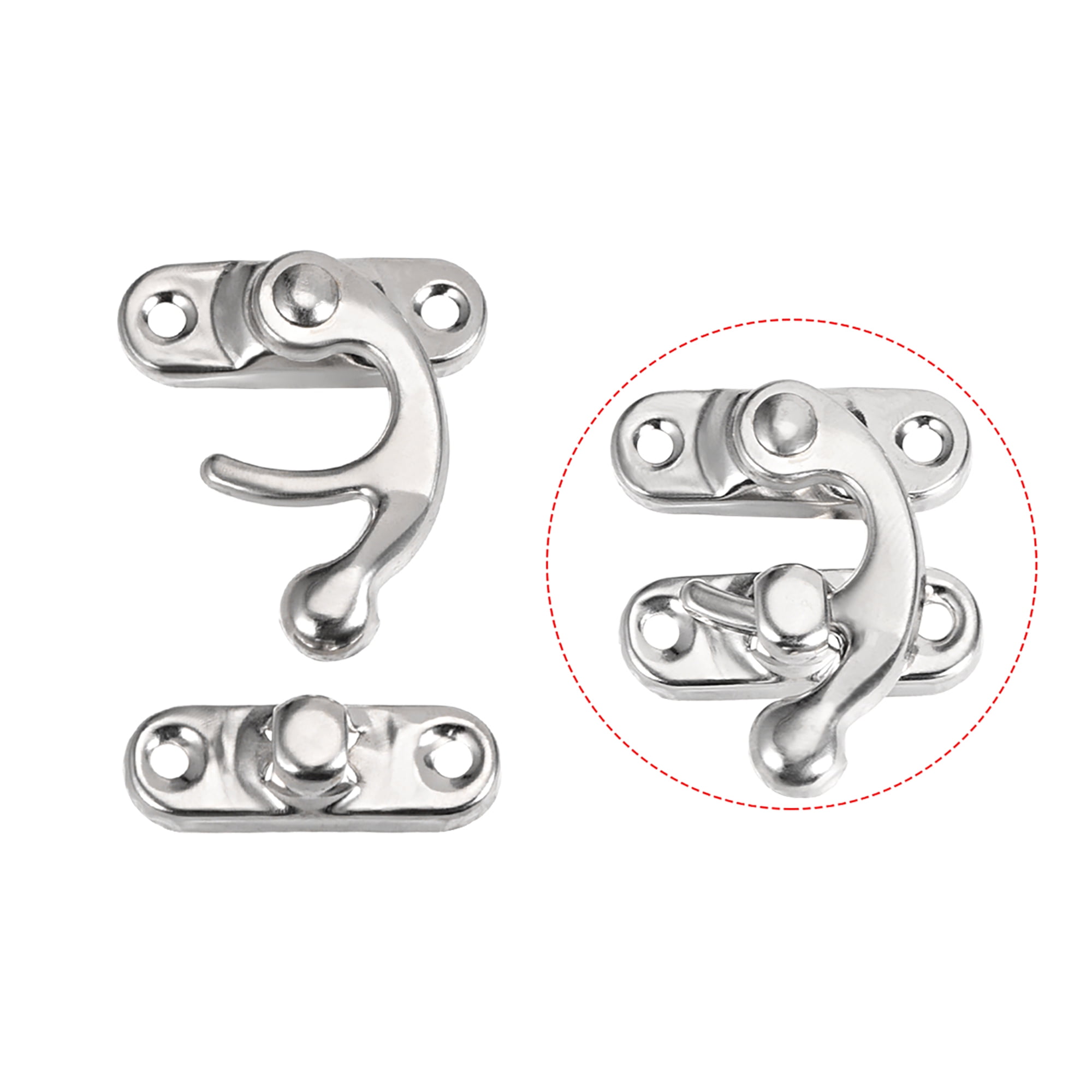 Antique Right Latch Hook Hasp, Swing Arm Latch Silver Tone 20 Pcs w