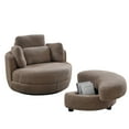 thumbnail image 2 of 39"W Oversized Swivel Chair with moon storage ottoman for Living Room, Modern Accent Round Loveseat Circle Swivel Barrel Chairs for Bedroom Cuddle Sofa Chair Lounger Armchair, 4 Pillows, Coffee, 2 of 8