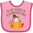 thumbnail image 3 of Inktastic My 1st Thanksgiving Cute Owl in Pumpkin Boys or Girls Baby Bib, 3 of 4