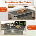 thumbnail image 2 of Gymax 44.5'' Propane Fire Pit Table w/ Metal Slatted Tabletop & Stainless Steel Burner Gray, 2 of 6