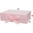 thumbnail image 2 of 9.4"X6.8"X4.1" Pink Magnetic Gift Box with Lid and Ribbon for Presents, 2 of 8