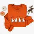 thumbnail image 4 of Fall Sweatshirts for Women Halloween Sweatshirts Printed Round Neck Long Sleeved Sweatshirts Orange XS, 4 of 4